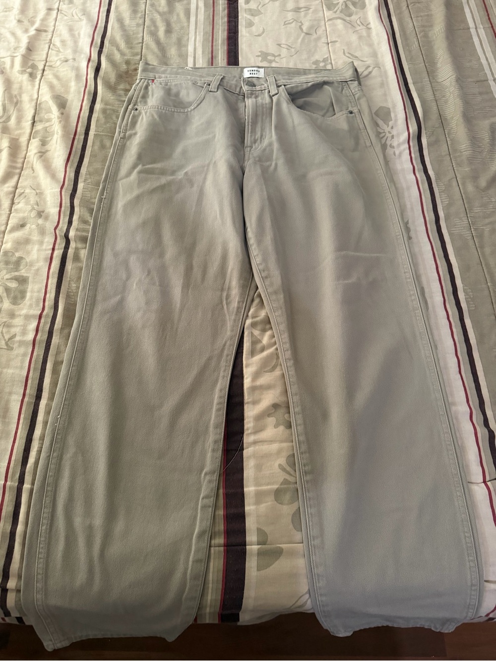 Sunday Best Light Gray Straight-Leg Pants